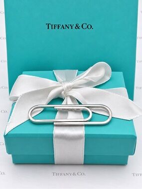Tiffany & Co. Paperclip Money Clip Sterling Silver 925 2.5" Paper Clip Gift Box